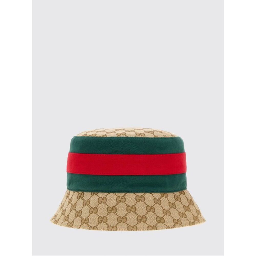Gucci Men Monogram Striped Bucket Hat Gucci In Cotton Blend Fabric